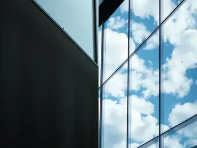 Commercial building window cleaning before and after