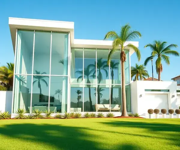 Sparkling clean windows showing beautiful outdoor view